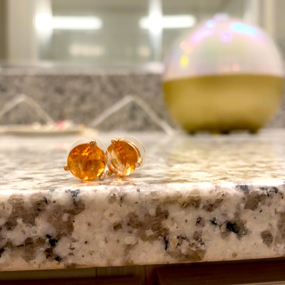 Kate Spade champagne button earrings